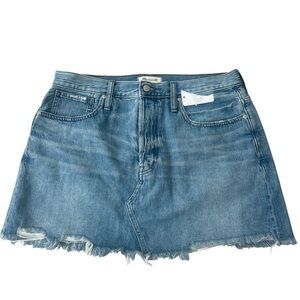 Madewell New with Tags Denim Relaxed Button Fly Mini Skirt Size 31